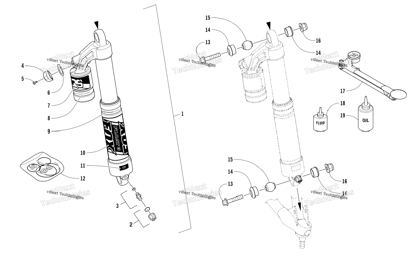 Front Suspension Shock Absorber Assembly