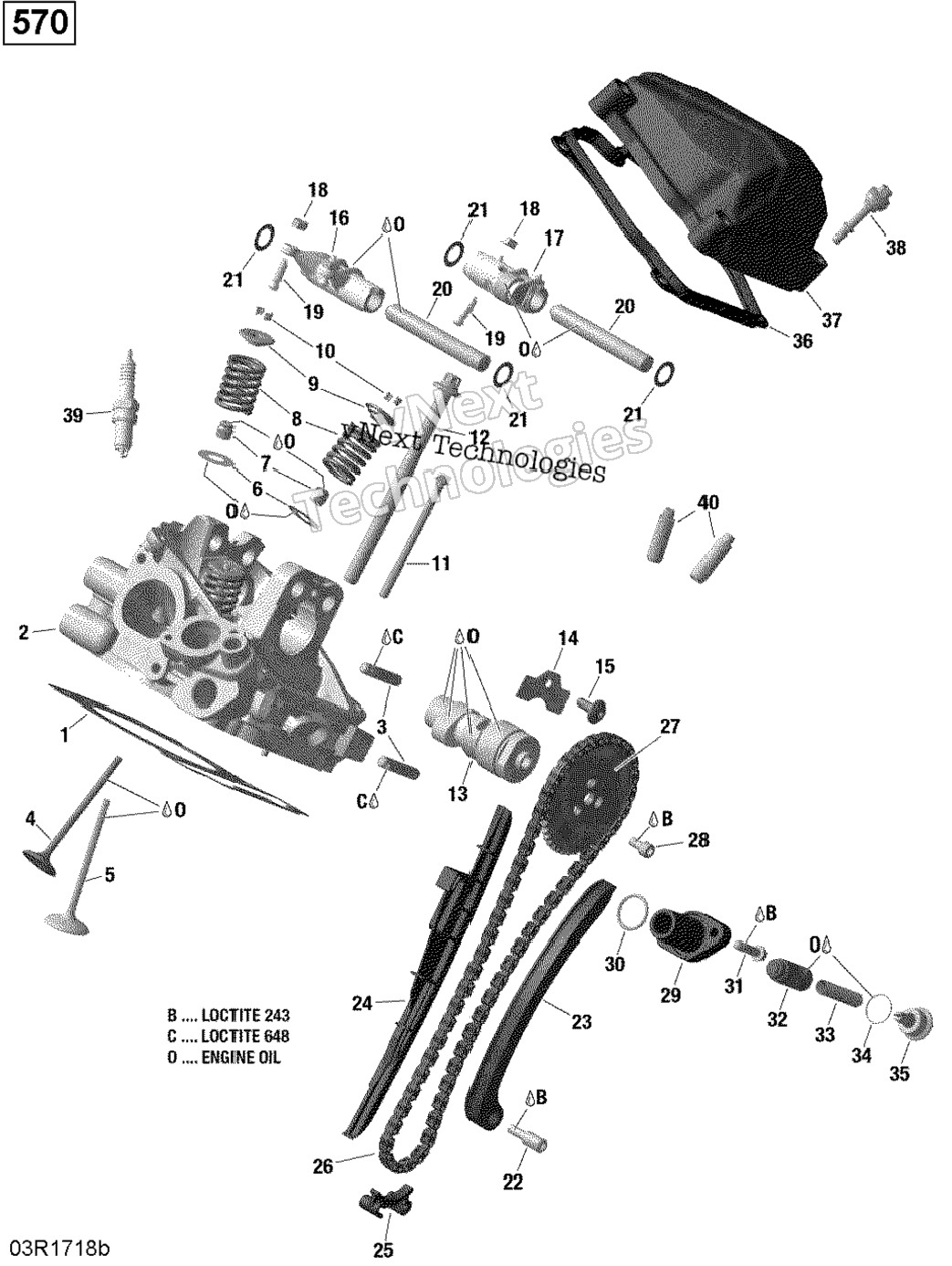 Rotax - Cylinder Head, Rear - 570 Efi