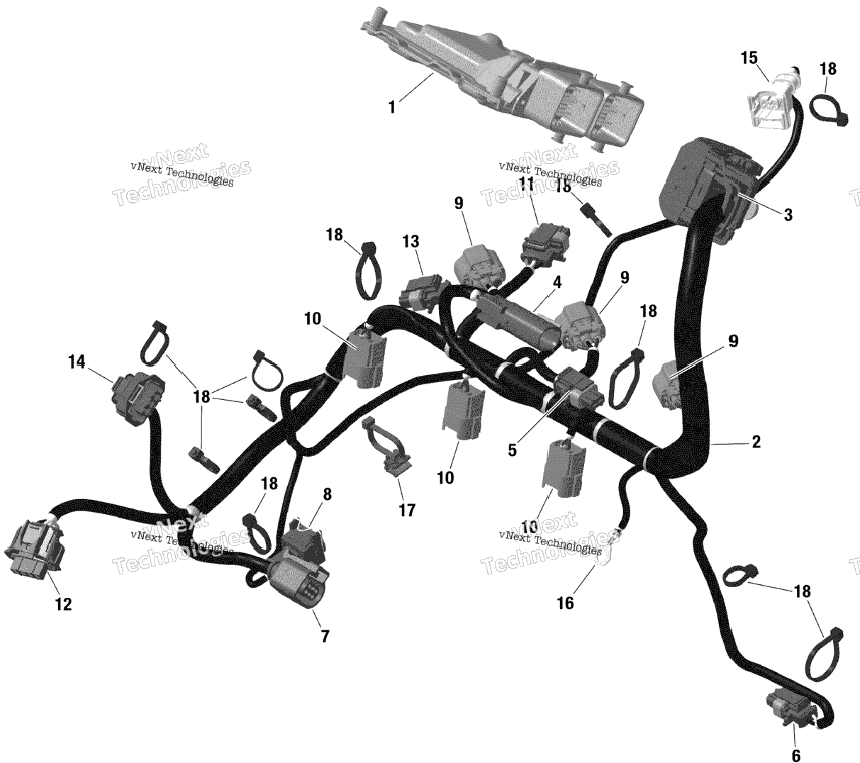 Rotax - Engine Harness And Electronic Module - Turbo R