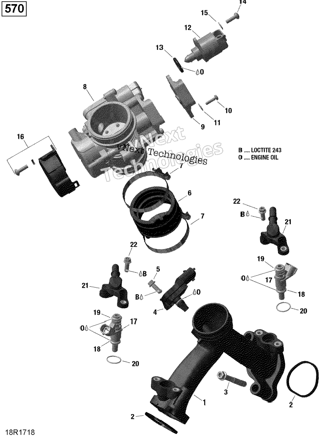 Rotax - Air Intake Manifold And Throttle Body - 570 Efi