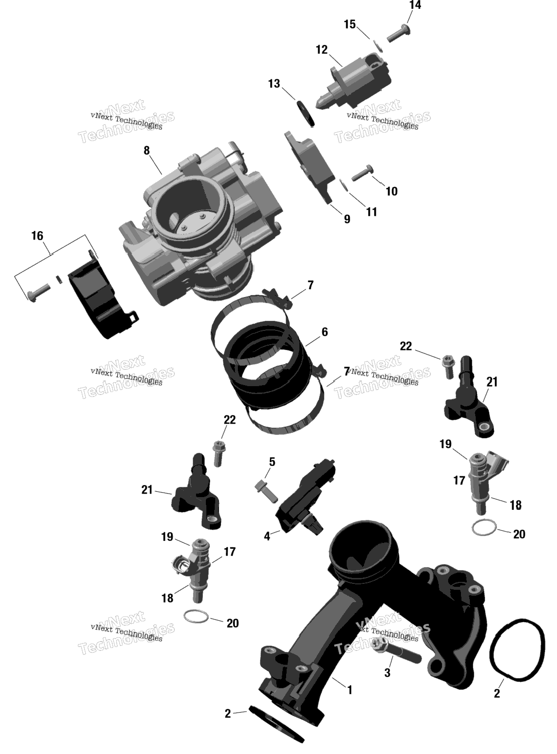 Rotax - Air Intake Manifold And Throttle Body