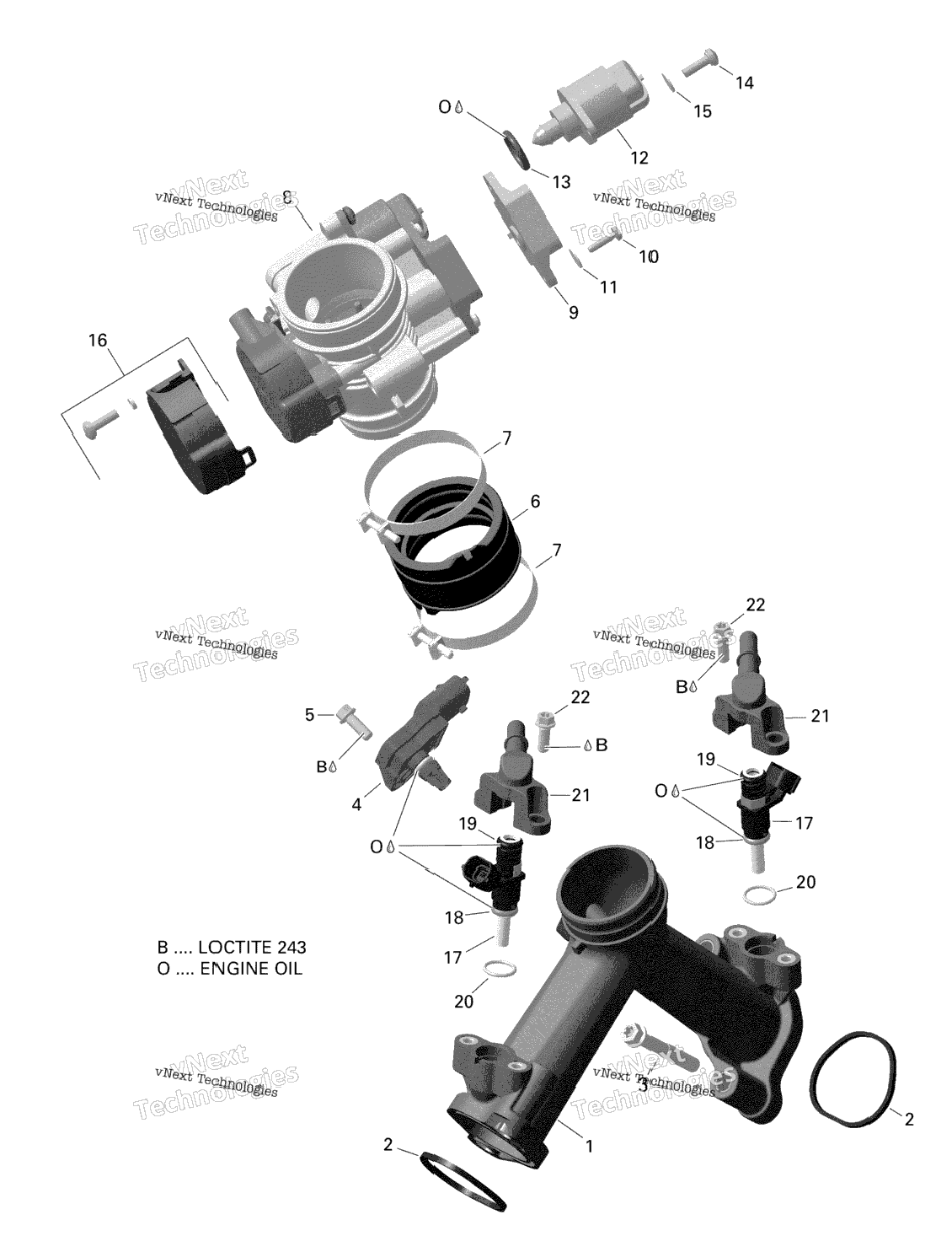 Rotax - Air Intake Manifold And Throttle Body - V1