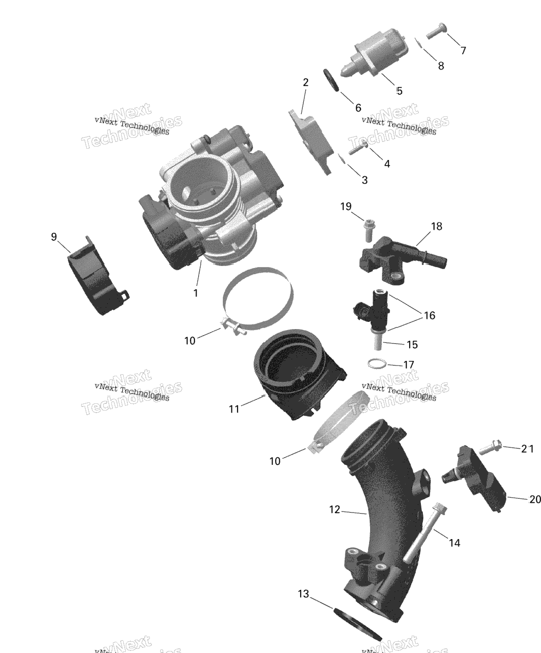 Rotax - Air Intake Manifold And Throttle Body - 1