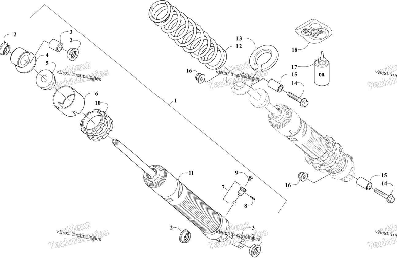 Front Suspension Shock Absorber Assembly