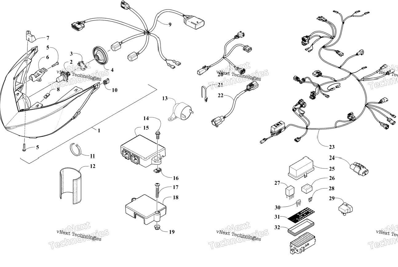 Headlight And Wiring Assemblies