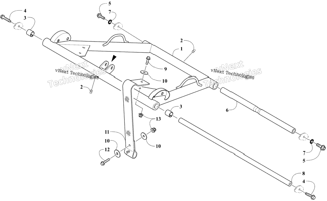 Rear Suspension Front Arm Assembly