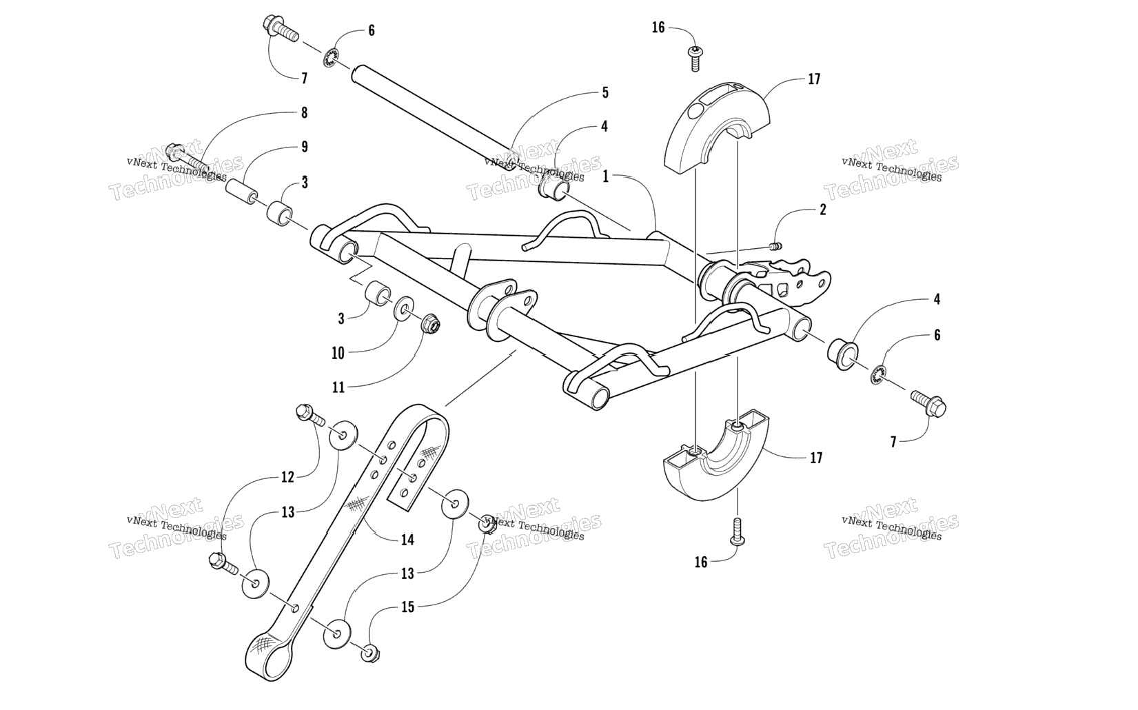 Rear Suspension Front Arm Assembly