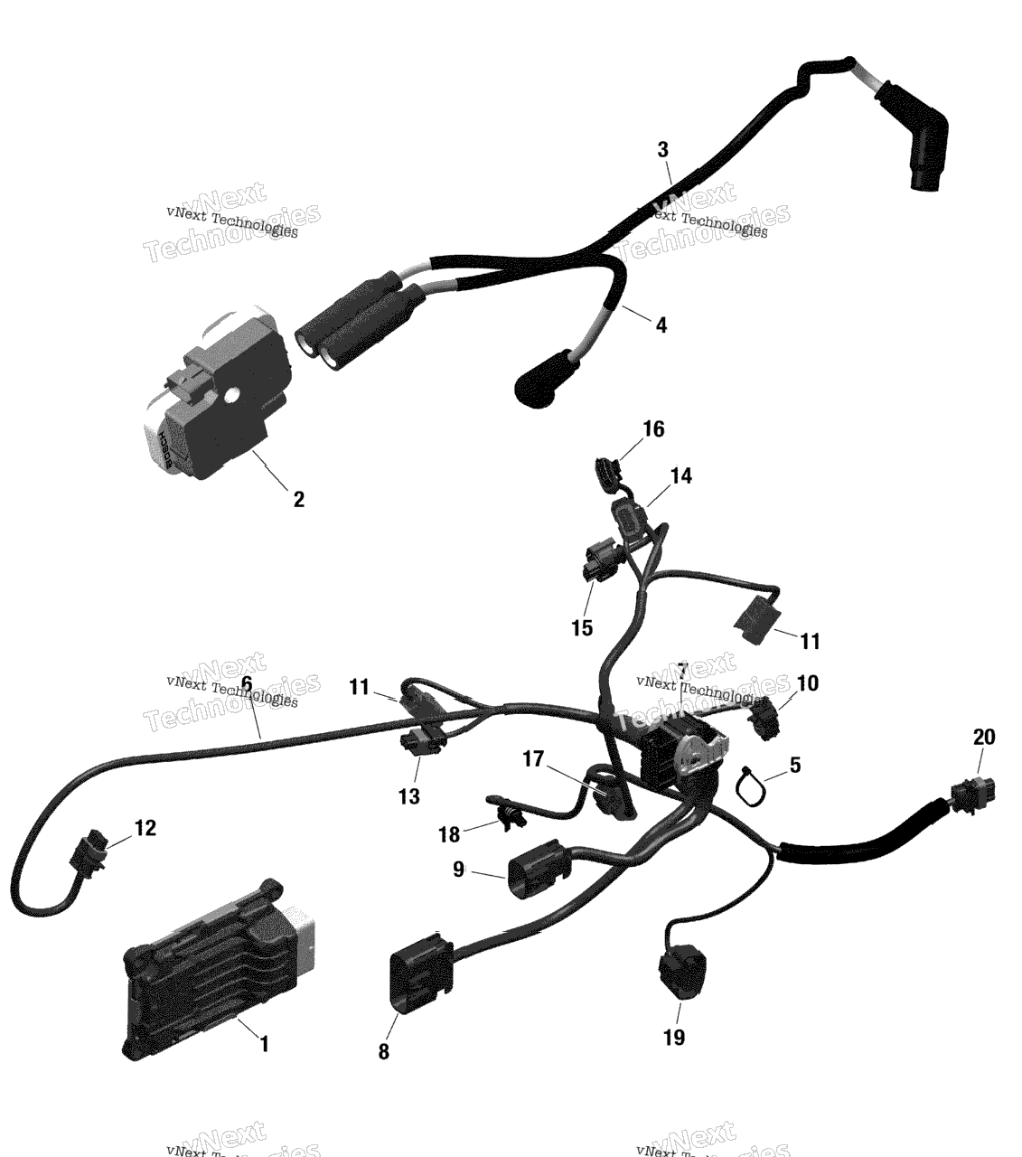 Rotax - Engine Harness And Electronic Module - 122