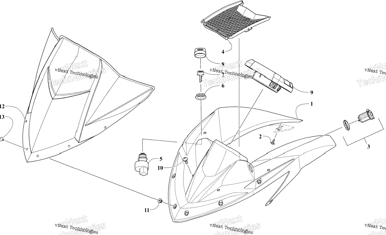 Windshield And Instruments Assemblies