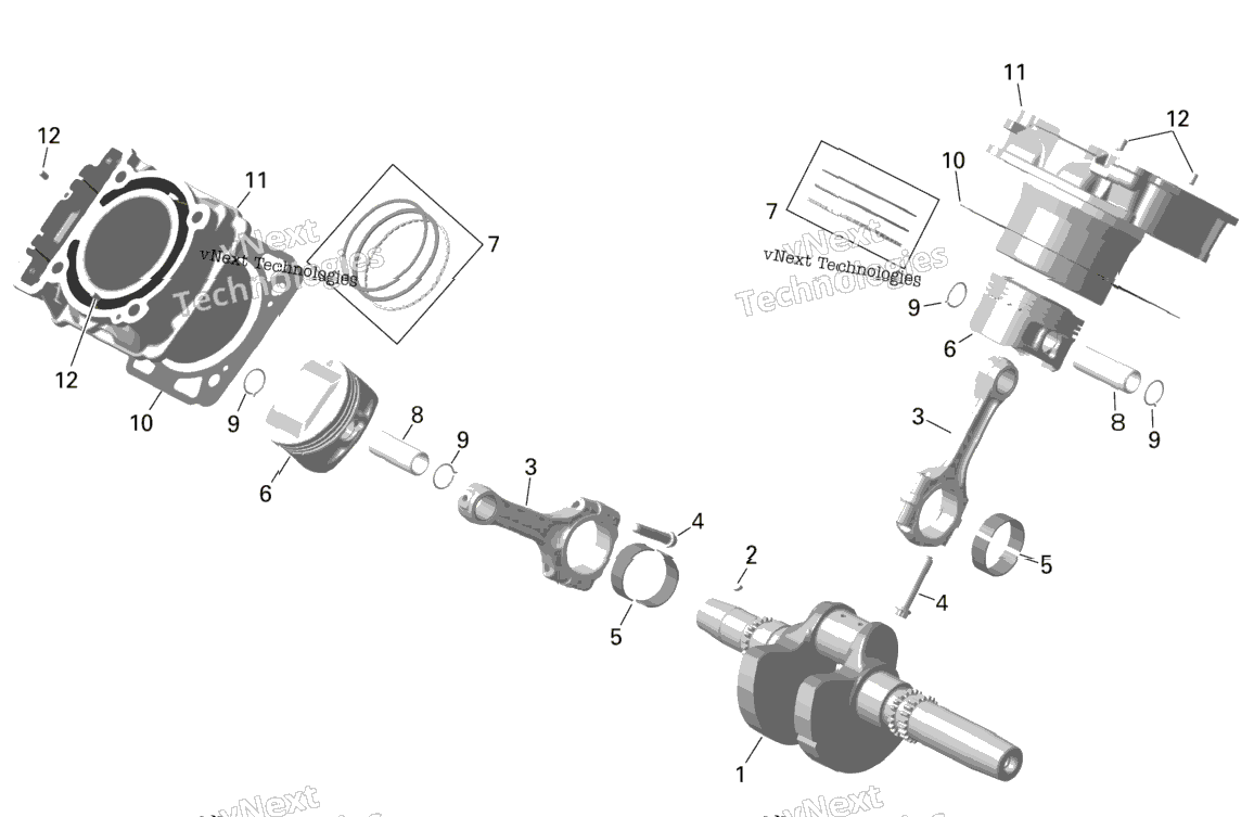 Rotax - Crankshaft, Pistons And Cylinder