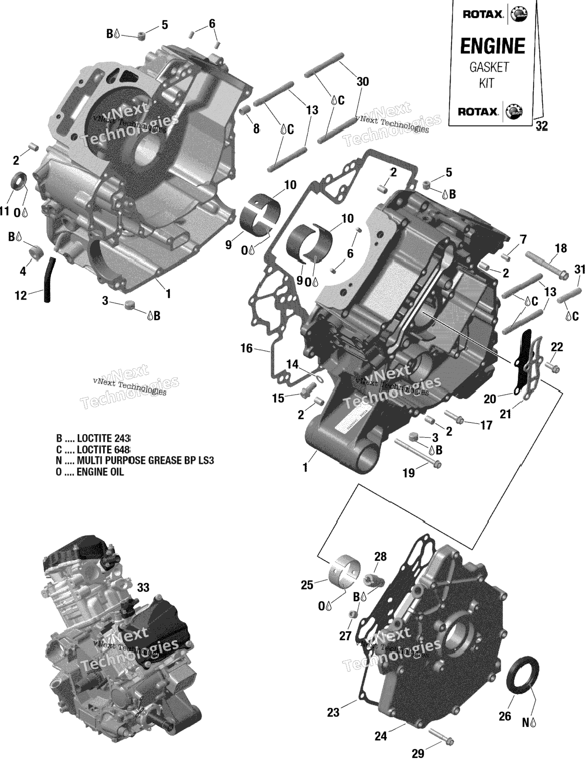 Rotax - Crankcase - 1