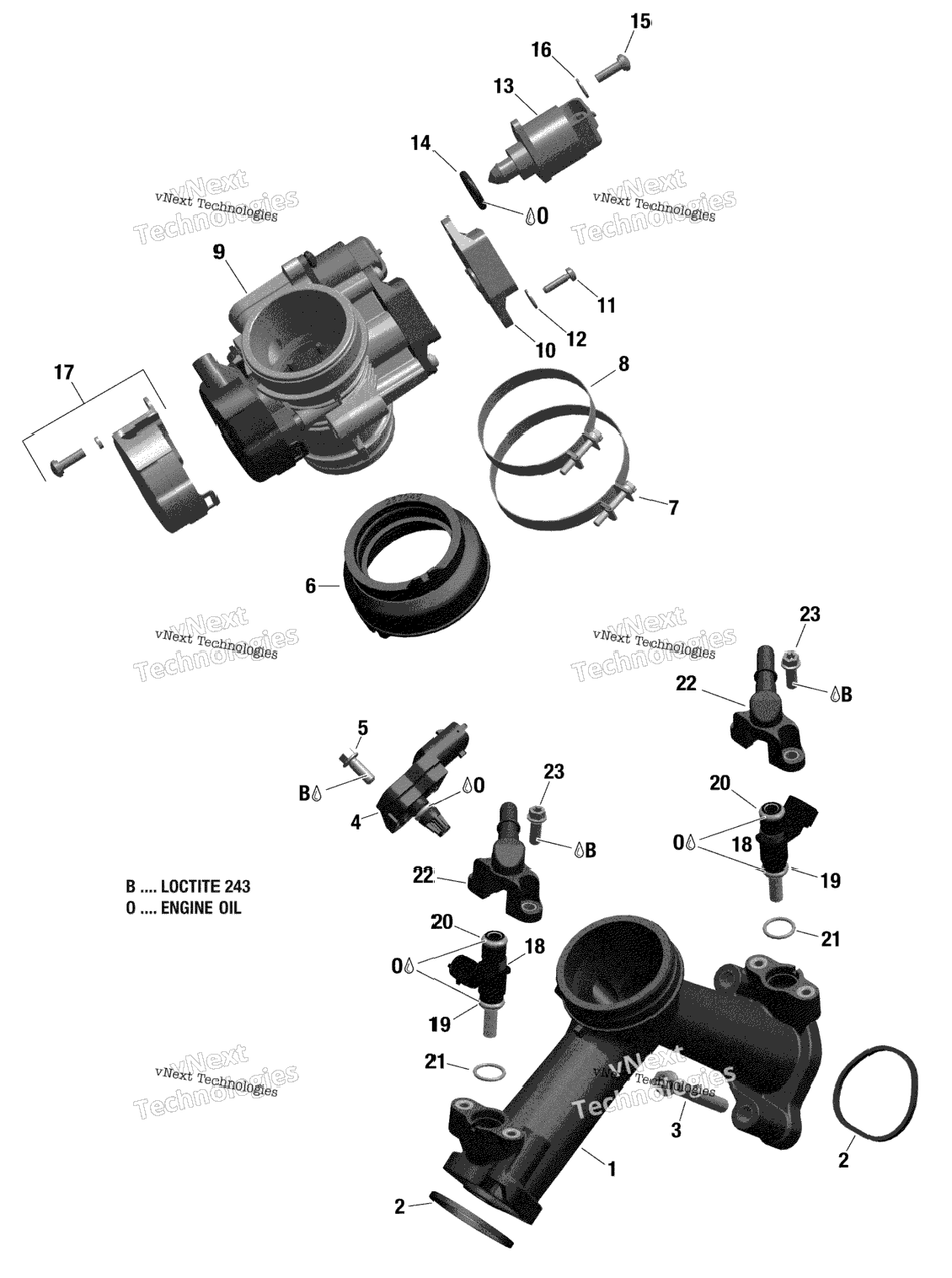 Rotax - Air Intake Manifold And Throttle Body - 211