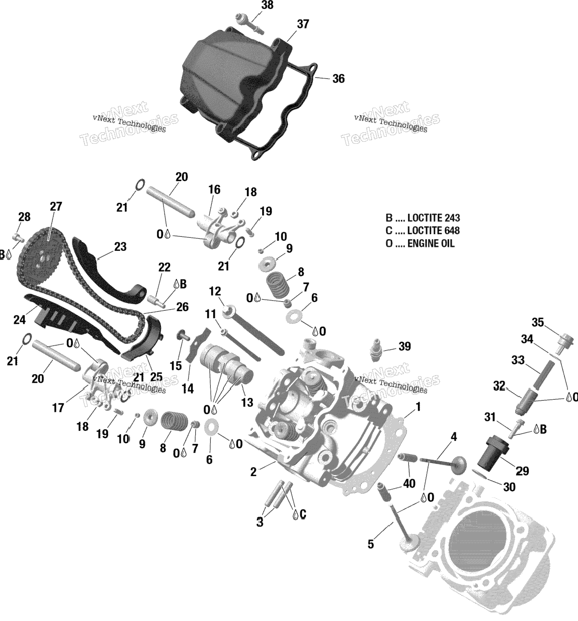 Rotax - Cylinder Head, Front