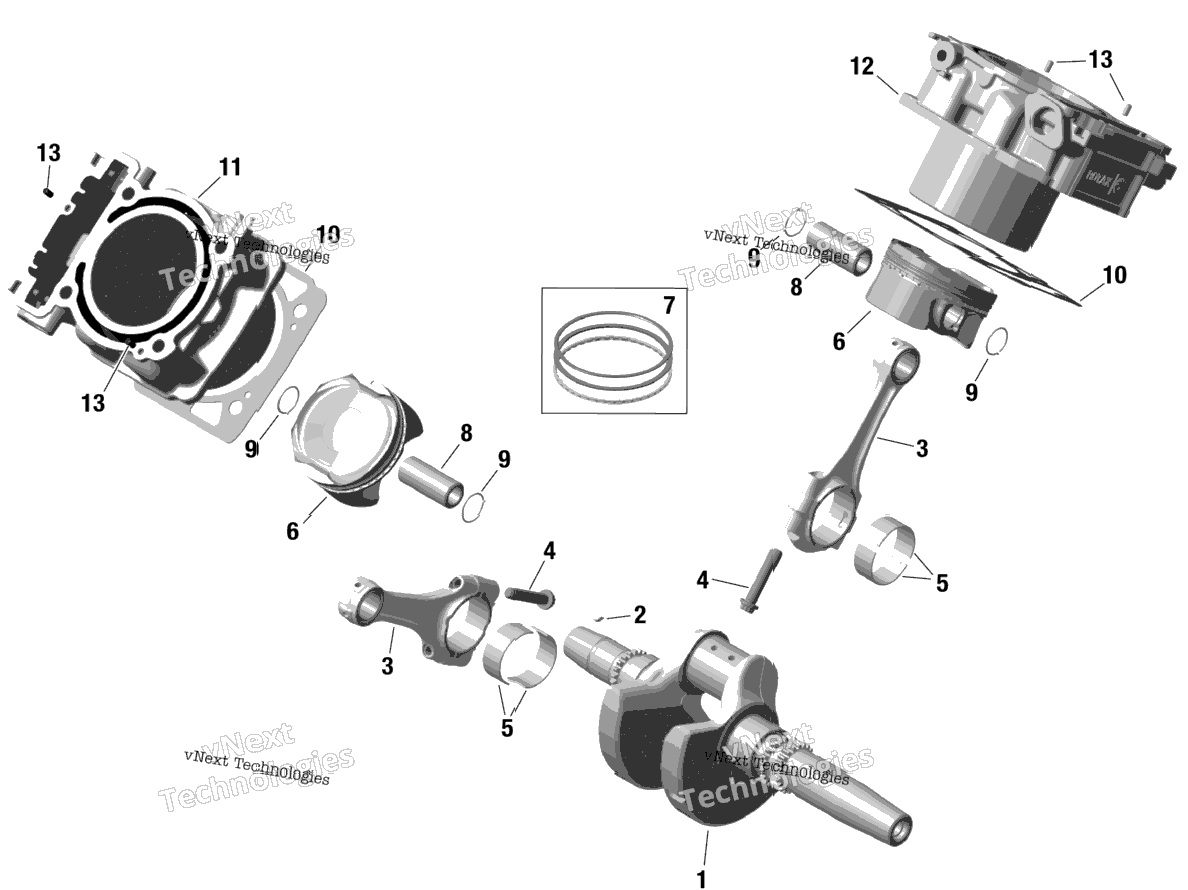 Rotax - Crankshaft, Pistons And Cylinder