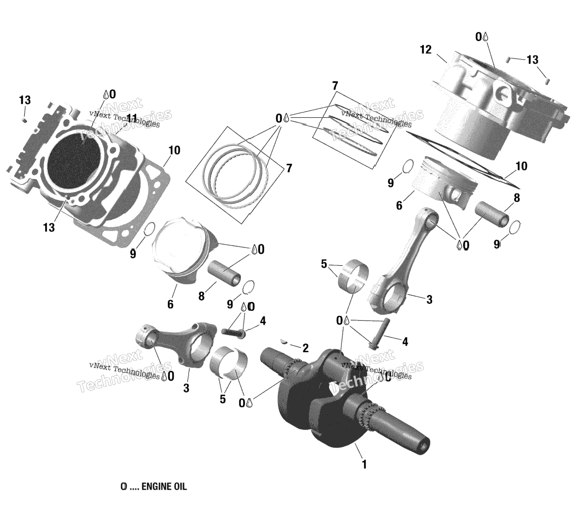 Rotax - Crankshaft, Piston And Cylinder