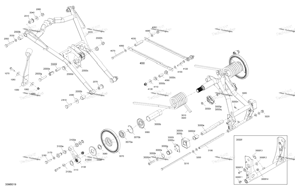 Suspension - Rear - Upper Section - Without Quick Adjust System