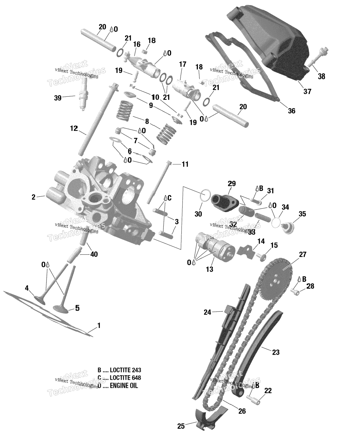 Rotax - Cylinder Head, Rear