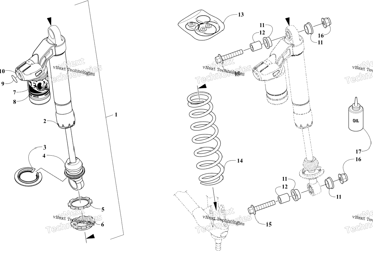 Front Suspension Shock Absorber Assembly