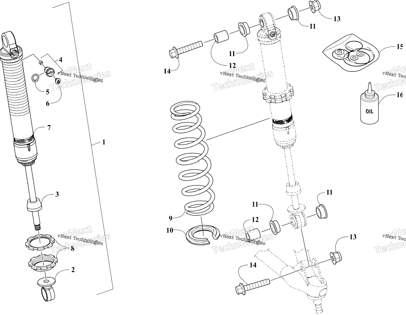 Front Suspension Shock Absorber Assembly