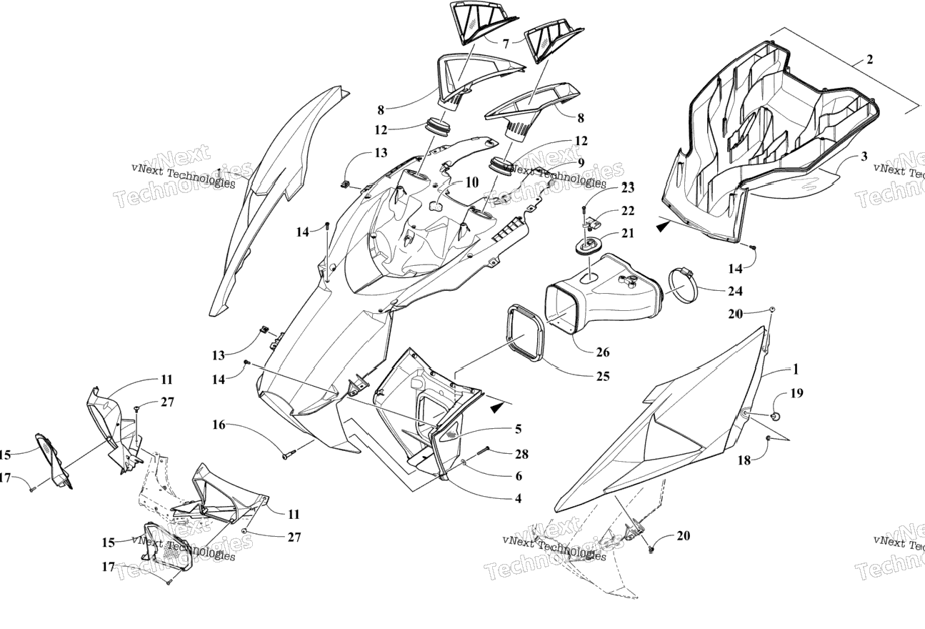 Hood And Air Intake Assembly