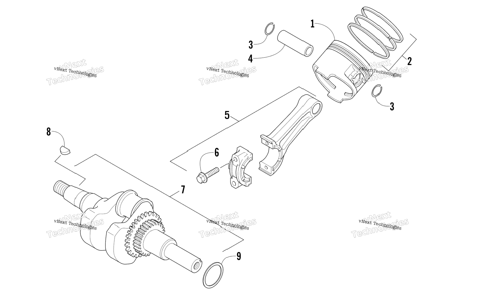 Piston And Crankshaft Assembly