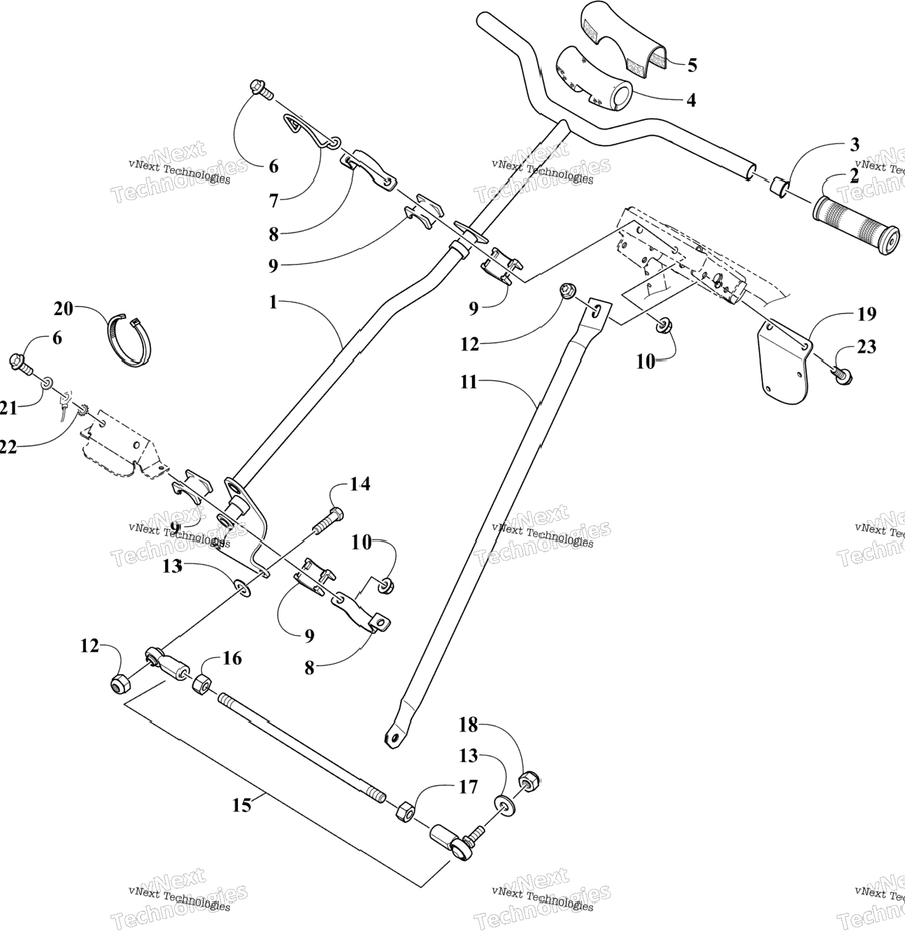 Steering Post And Tie Rod Assembly