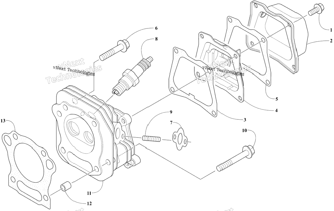 Cylinder Head And Air Breather Assembly