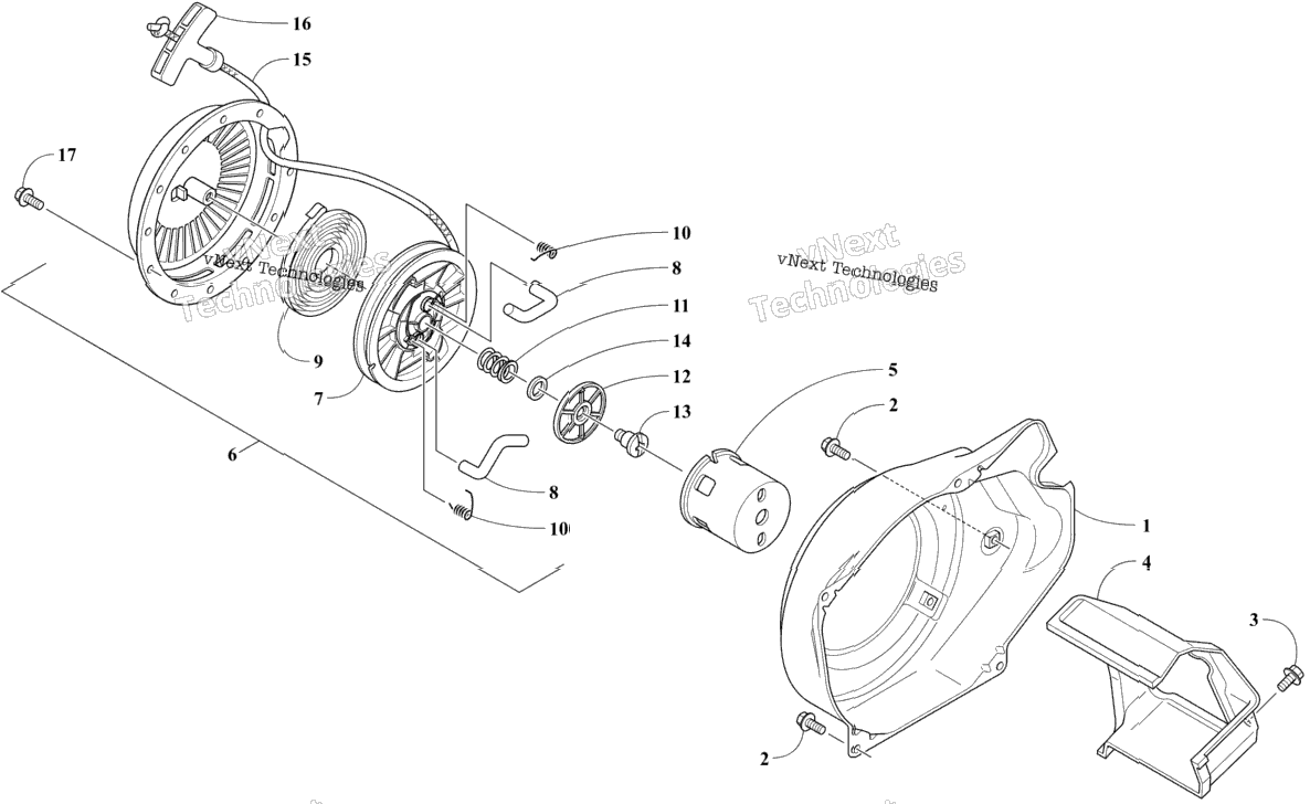 Recoil Starter And Air Shroud Assembly