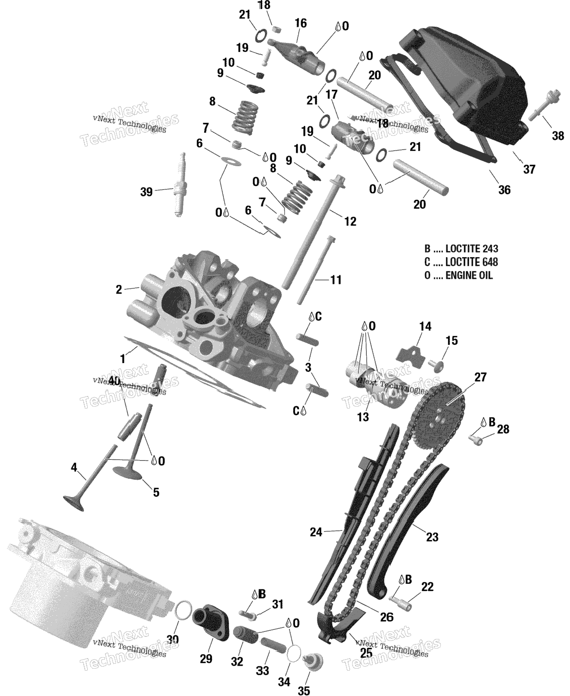 Rotax - Cylinder Head, Rear