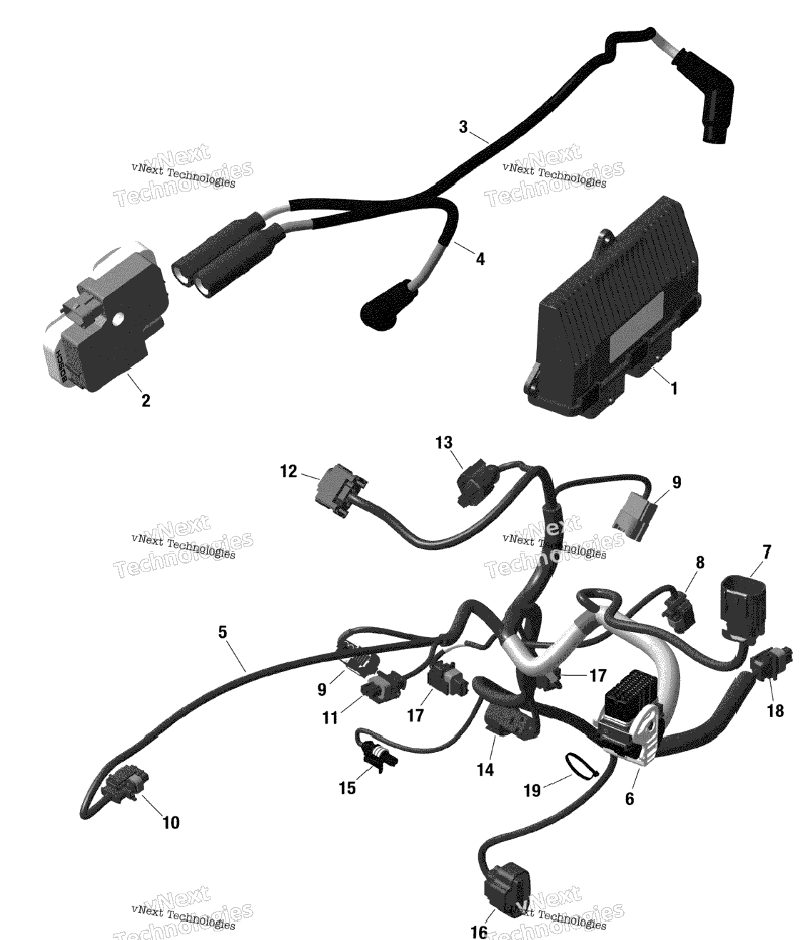 Rotax - Engine Harness And Electronic Module - 349