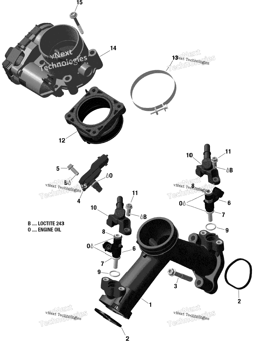 Rotax - Air Intake Manifold And Throttle Body