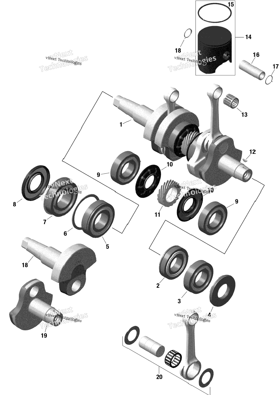 Rotax - Crankshaft And Pistons