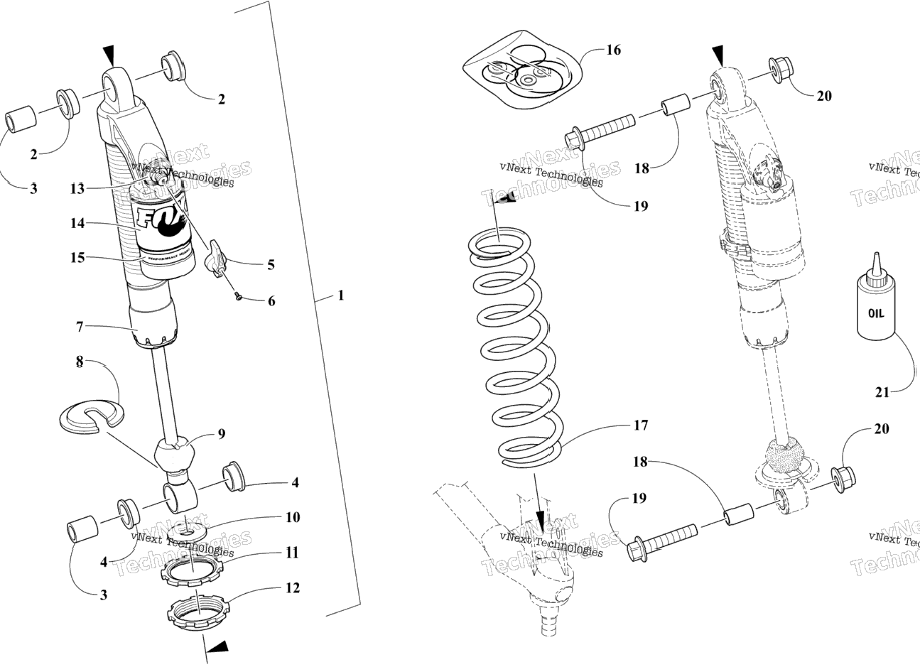 Front Suspension Shock Absorber Assembly