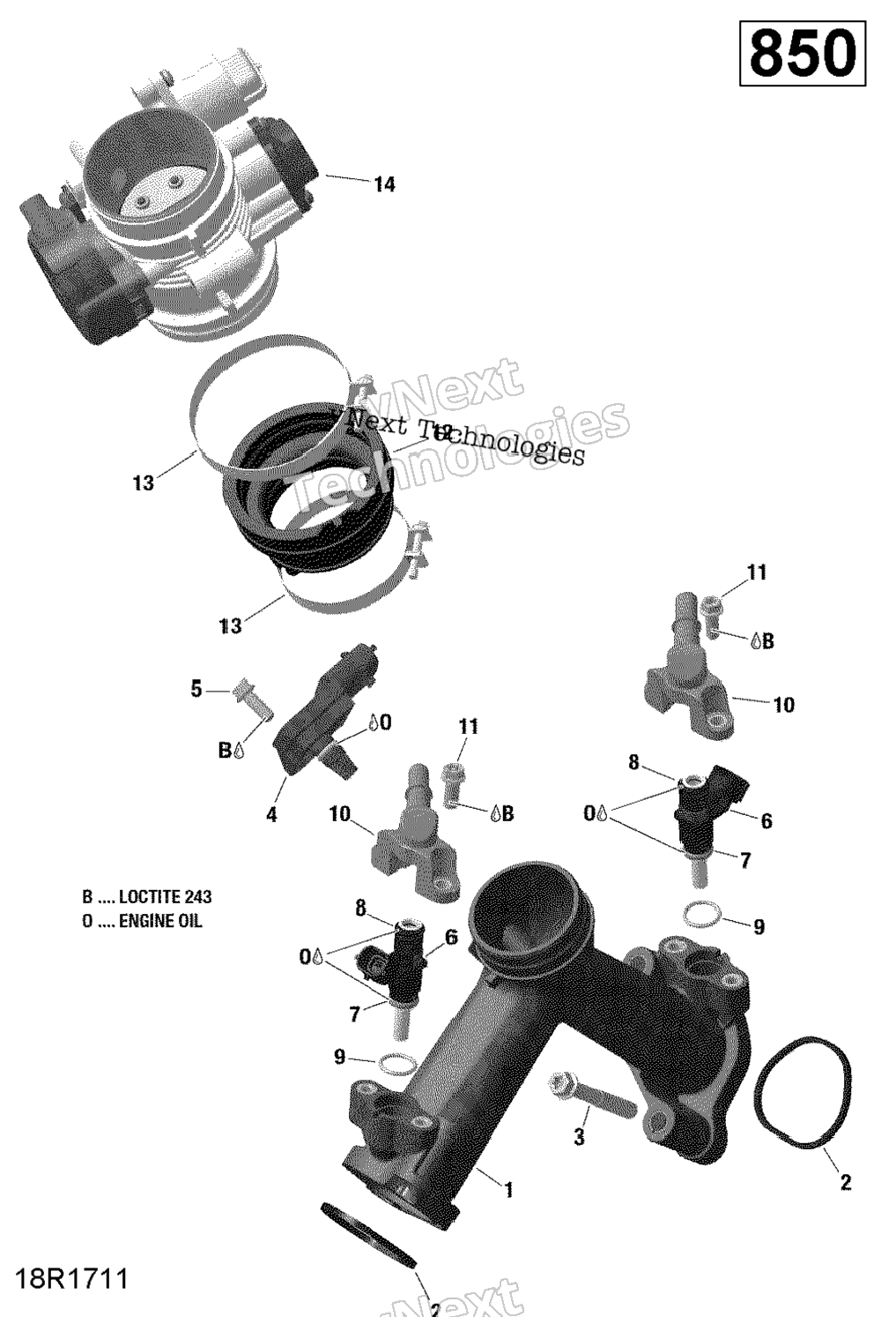 Rotax - Air Intake Manifold And Throttle Body - 850 Efi