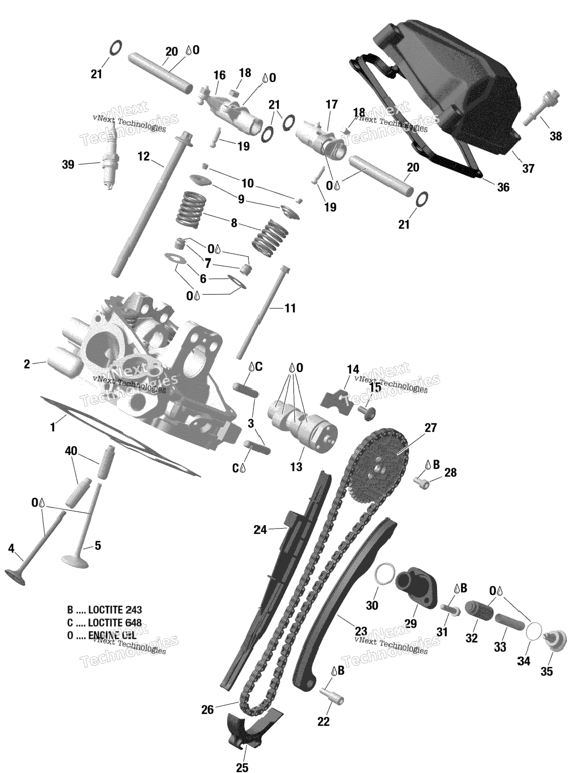 Rotax - Cylinder Head, Rear