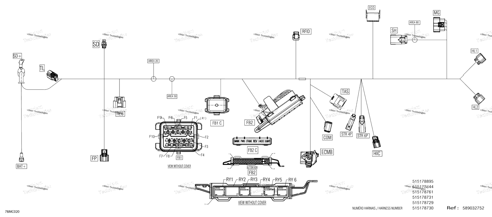 Electric - Main Harness - 515178729 - Model With Track 20\