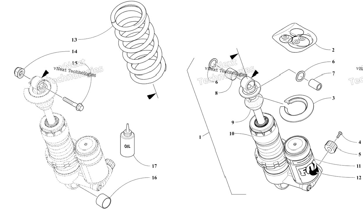 Rear Suspension Front Arm Shock Absorber