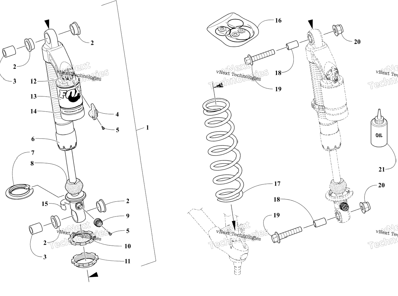 Front Suspension Shock Absorber Assembly