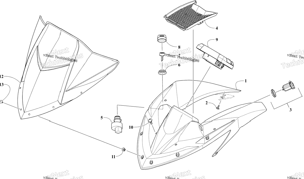 Windshield And Instruments Assemblies