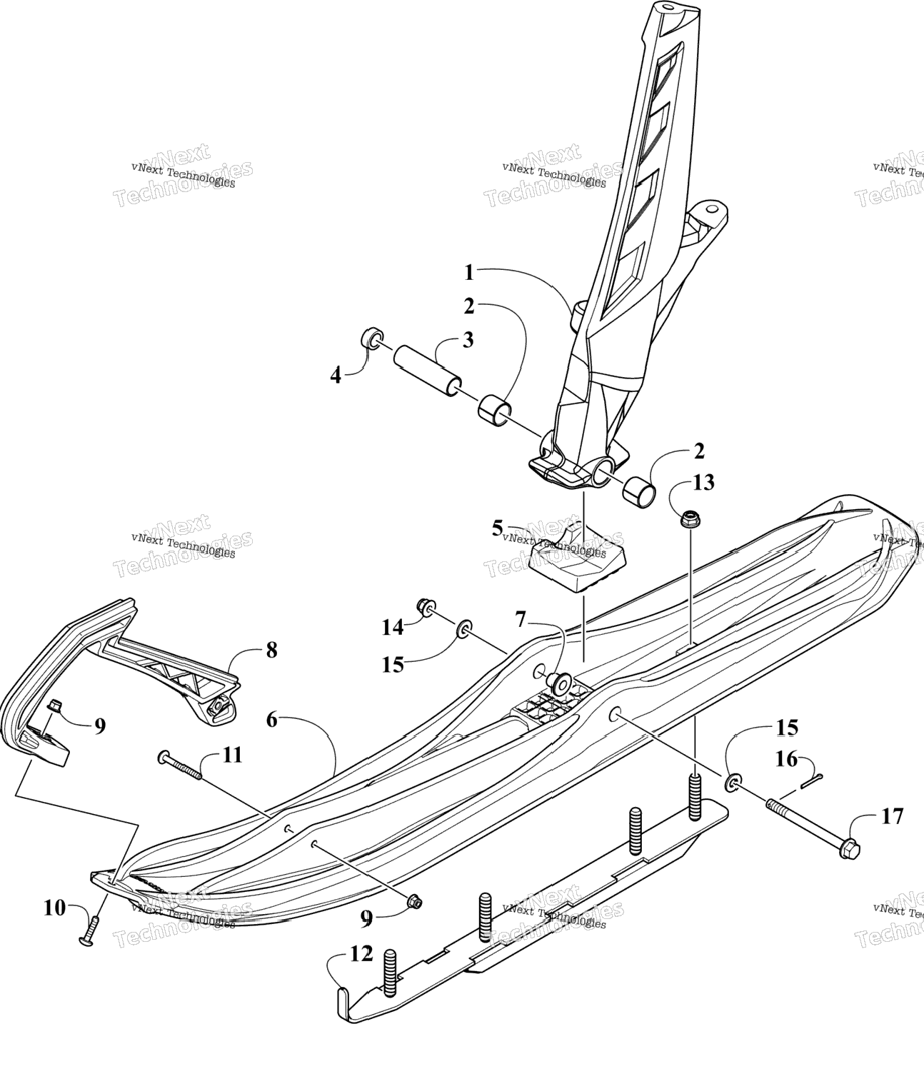 Ski And Spindle Assembly