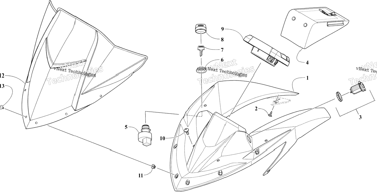 Windshield And Instruments Assemblies