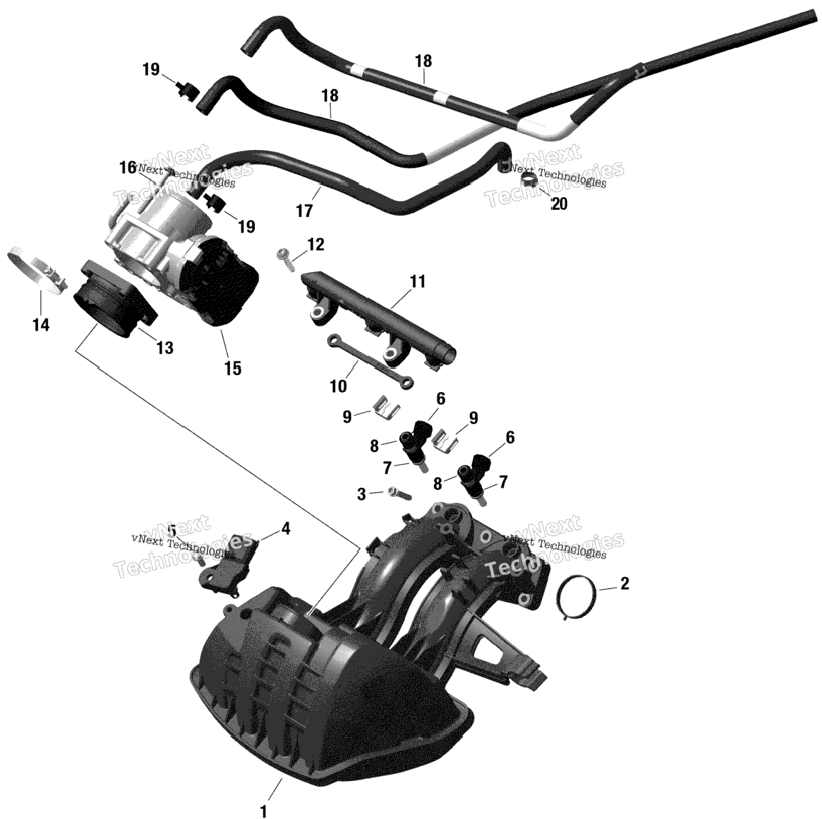 Rotax - Air Intake Manifold And Throttle Body