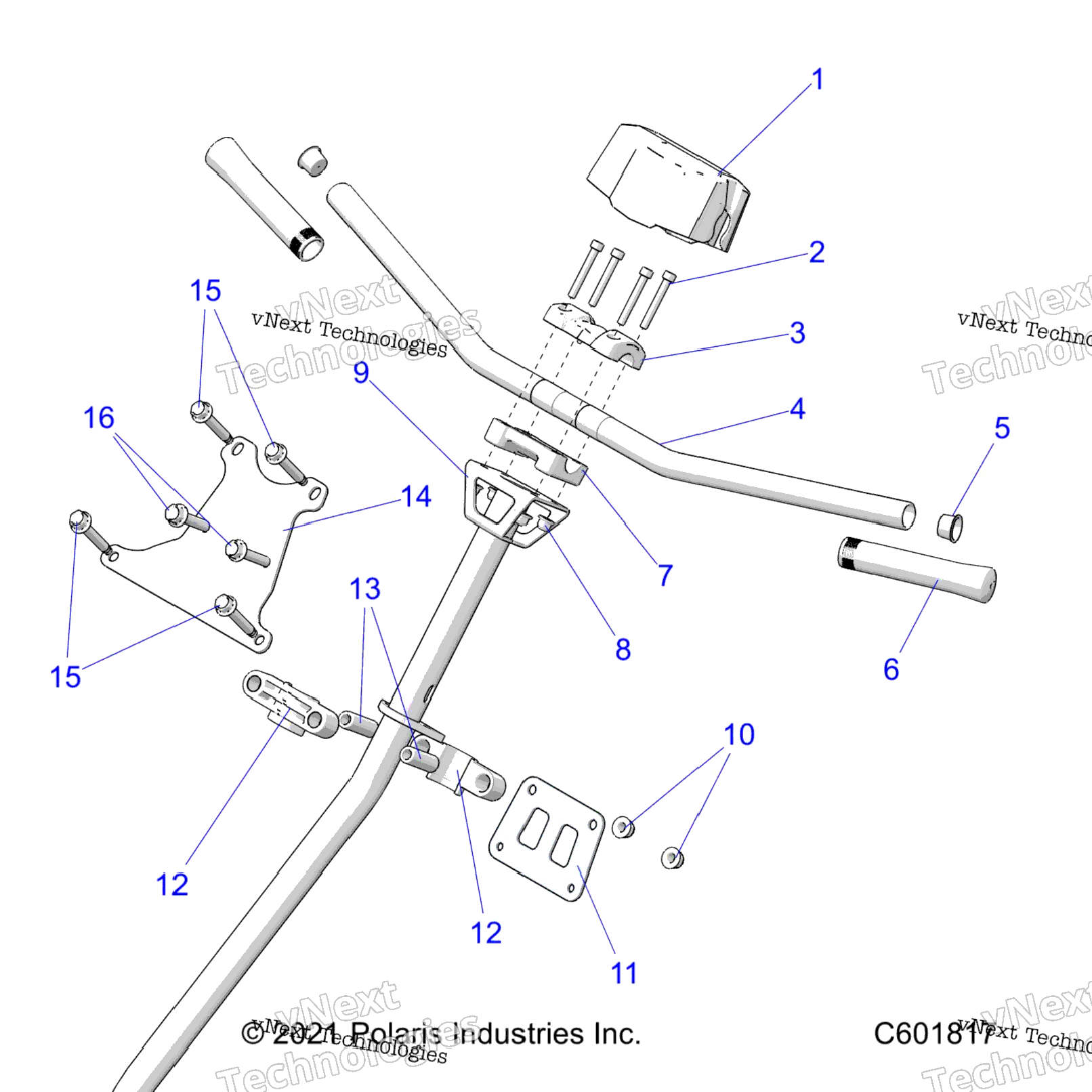 Steering, Hbar, Steering Post, Grips