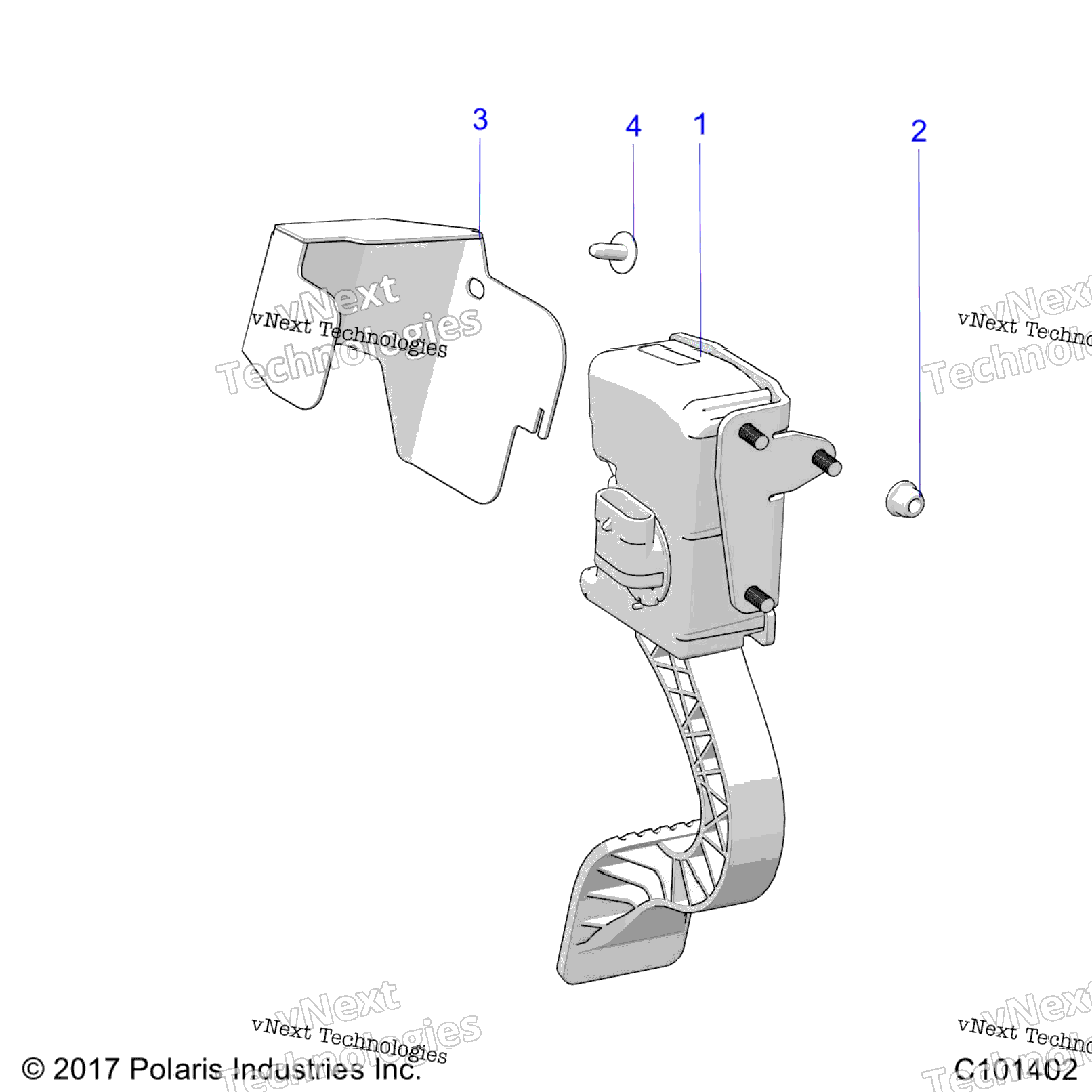 Engine, Throttle Pedal And Mount