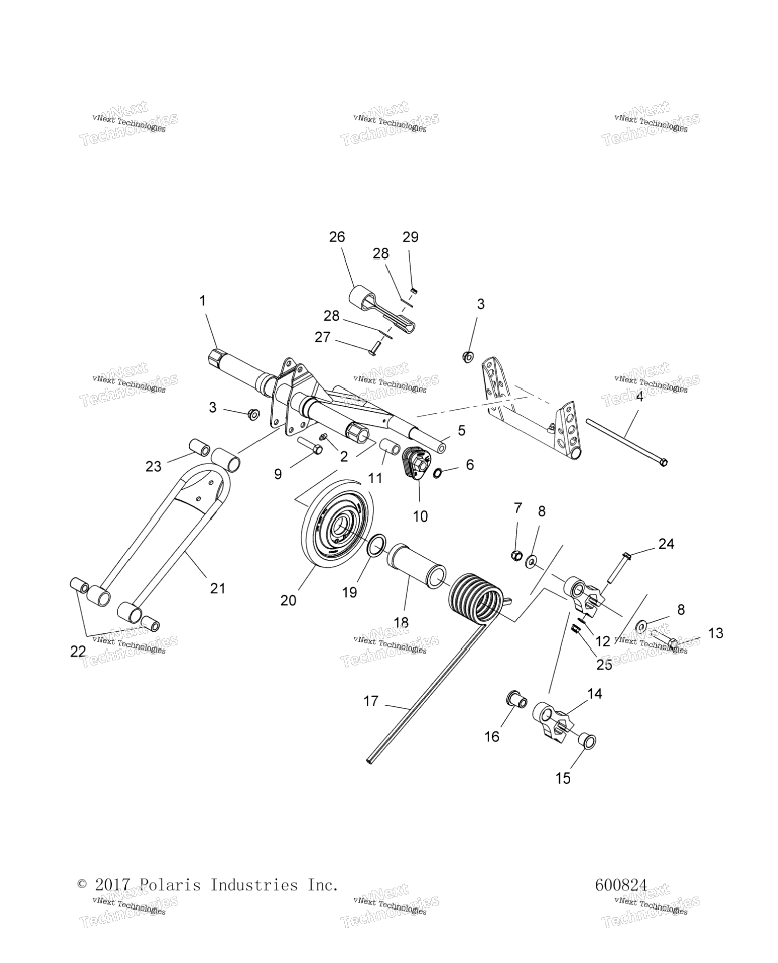 Suspension, Torque Arm, Rear