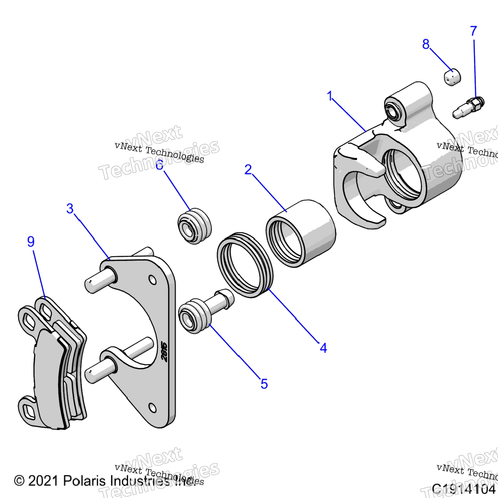 Brakes, Rear Caliper B9