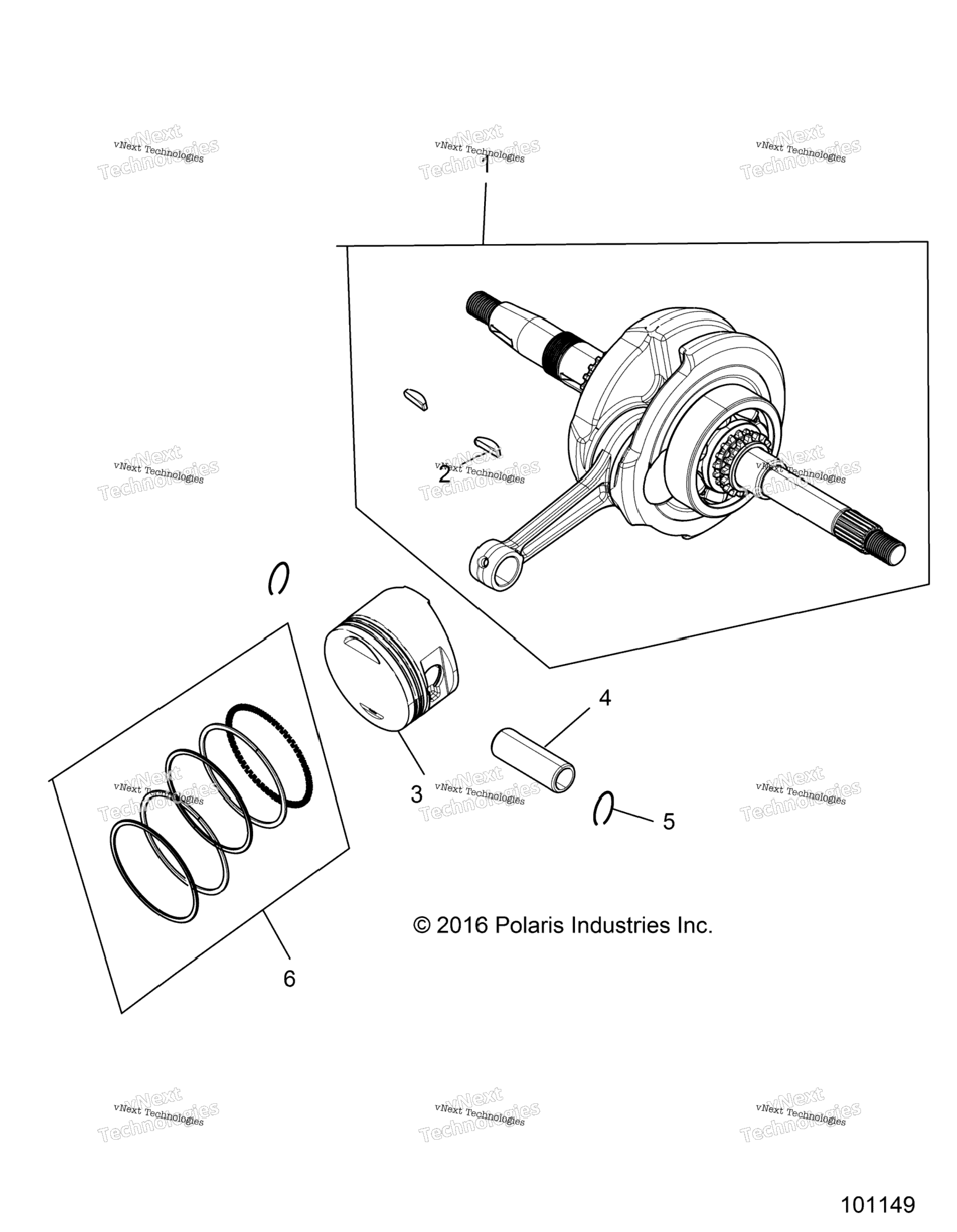 Engine, Crankshaft, Connecting Rod And Piston