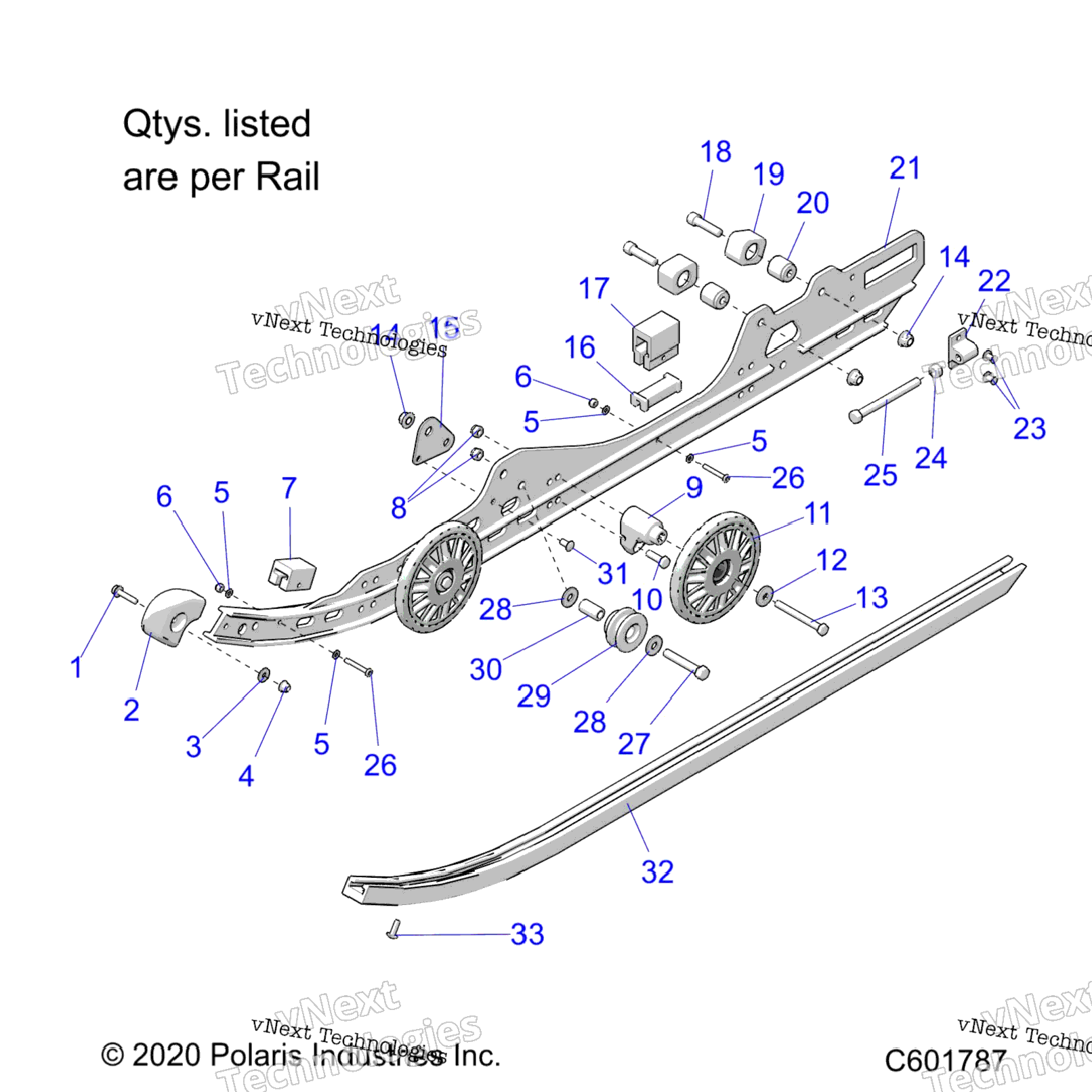 Suspension, Rail Beam, LhRh