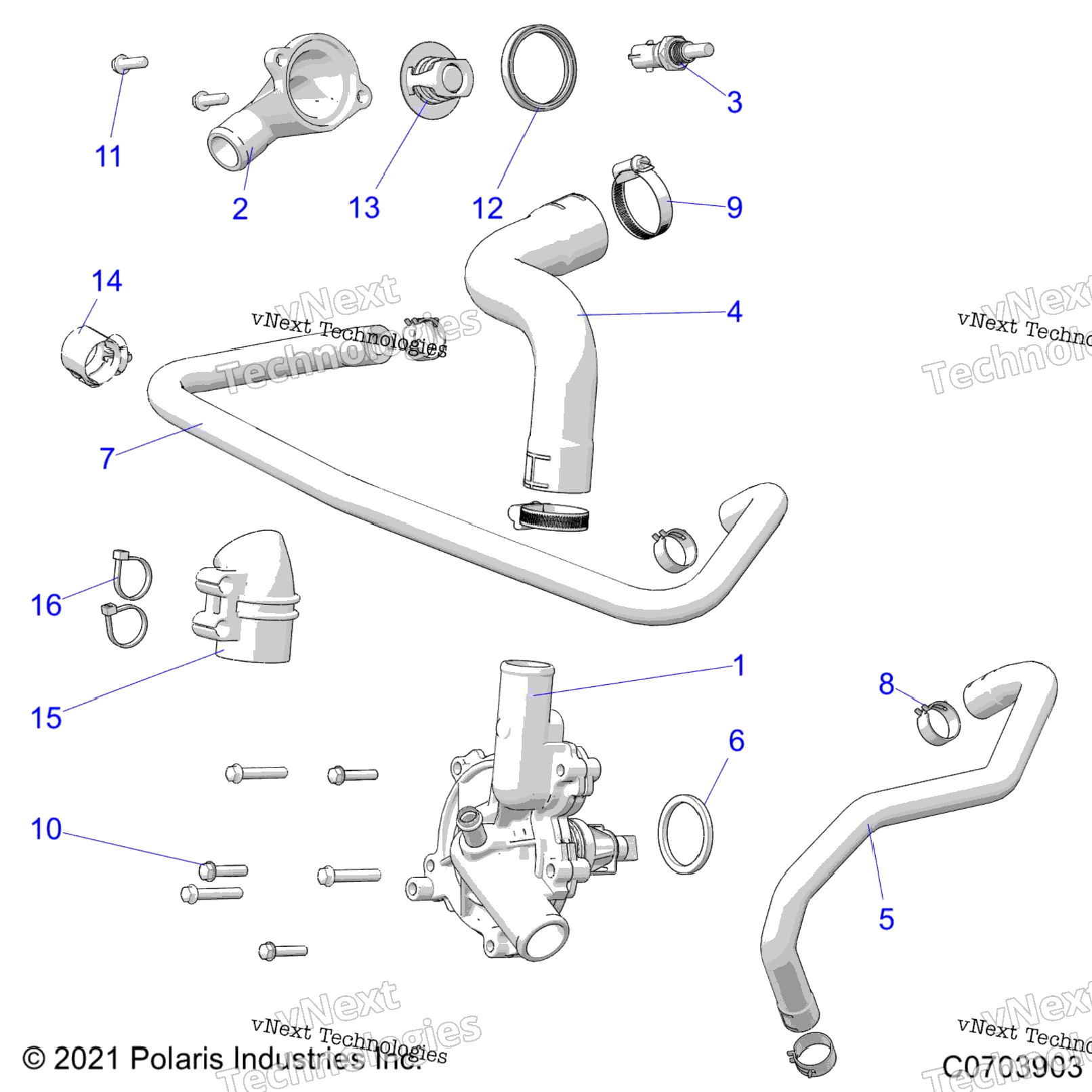 Engine, Waterpump And Bypass B9