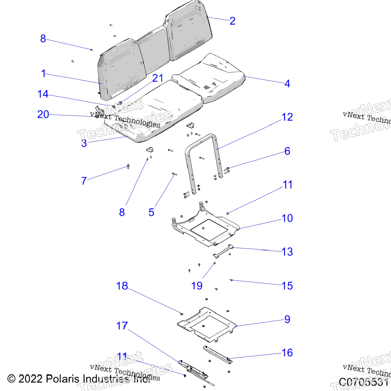 Body, Seat Asm. And Slider R22tas99caCk